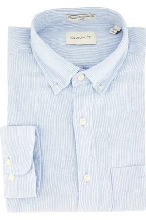 GANT Heren, Overhemden, Blauw, Maat: L Katoen