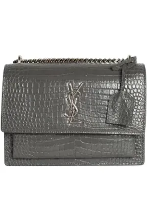 Saint Laurent Dames, Pre-owned, Grijs, Maat: ONE Size Leer