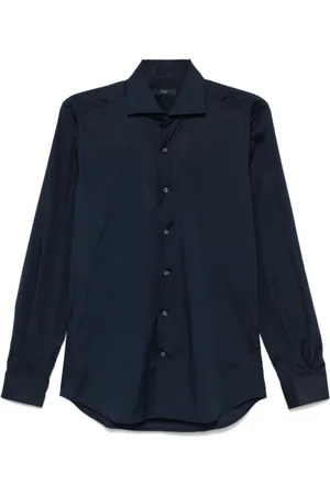 FAY Heren, Overhemden, Blauw, Maat: M Katoen