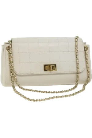CHANEL Dames, Pre-owned, Wit, Maat: ONE Size Leer