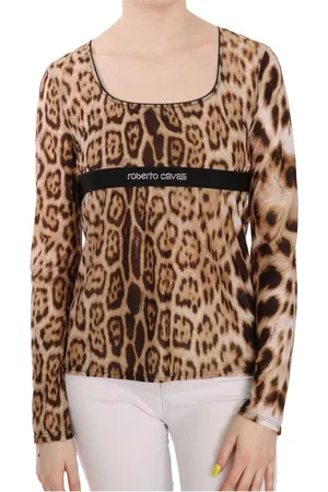Roberto Cavalli Dames, Tops, Bruin, Maat: 2XL Polyamide