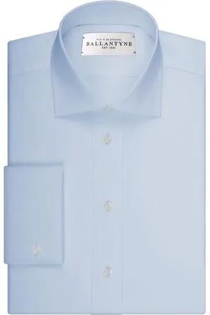 BALLANTYNE Heren, Overhemden, Blauw, Maat: 4XL Katoen