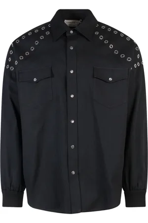 Alexander McQueen Heren, Overhemden, Zwart, Maat: S Katoen