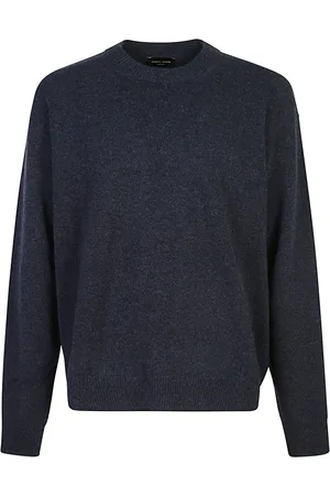 Roberto Collina Heren, Truien, Blauw, Maat: XL Wol