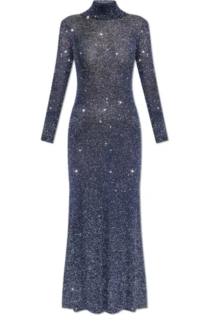 Balenciaga Dames, Jurken, Blauw, Maat: S Leer