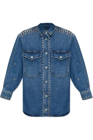 AllSaints Dames, Blouses & Shirts, Blauw, Maat: L Denim