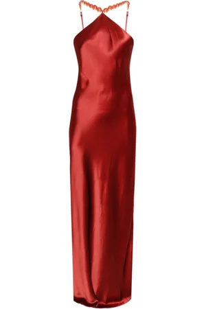Staud Dames, Jurken, Rood, Maat: M Satijn