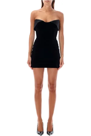 MUGLER Dames, Jurken, Zwart, Maat: S Satijn
