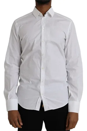 Dolce & Gabbana Heren, Overhemden, Wit, Maat: L Katoen