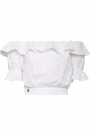 Philipp Plein Dames, Blouses & Shirts, Wit, Maat: L Katoen