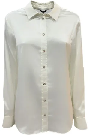 Guess Dames, Blouses & Shirts, Wit, Maat: 3XL Poliester