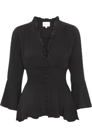 American Dreams Dames, Blouses & Shirts, Zwart, Maat: S Viscose