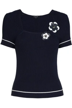 Caroline Biss Dames, Truien, Blauw, Maat: 2XL Katoen