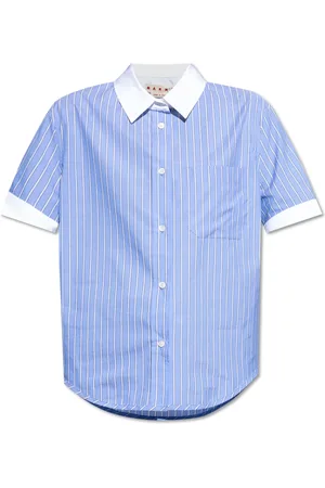 Marni Dames, Blouses & Shirts, Blauw, Maat: M Katoen