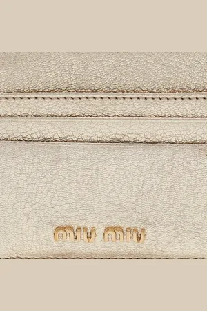 Miu Miu Dames, Pre-owned, Geel, Maat: ONE Size Leer