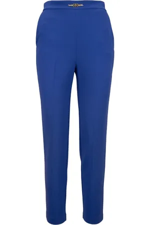 Elisabetta Franchi Dames, Broeken, Blauw, Maat: S Poliester