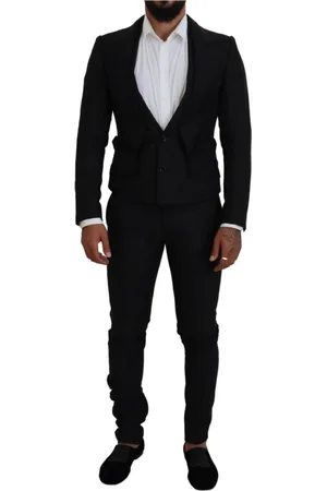 Dolce & Gabbana Heren, Pakken, Zwart, Maat: S Tweed