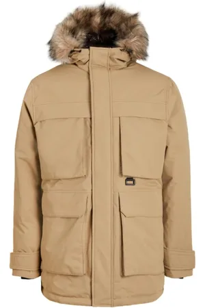 JACK & JONES Heren, Mantels, Bruin, Maat: M