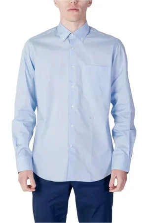 ALVIERO MARTINI 1A CLASSE Heren, Overhemden, Blauw, Maat: XL Katoen