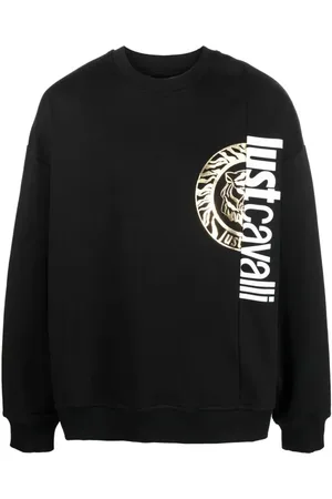 Roberto Cavalli Heren, Sweatshirts & Hoodies, Zwart, Maat: L Katoen