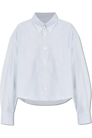 Ami Dames, Blouses & Shirts, Blauw, Maat: XS Katoen