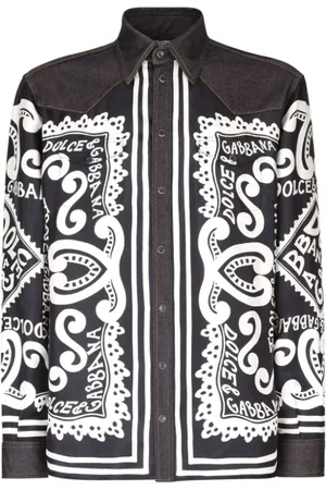 Dolce & Gabbana Heren, Overhemden, Zwart, Maat: 2XL Denim