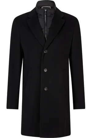 HUGO BOSS Heren, Mantels, Zwart, Maat: 3XL Wol