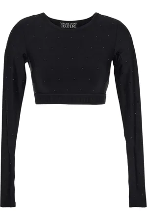 VERSACE Dames, Tops, Zwart, Maat: XS Poliester