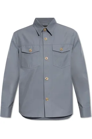 VERSACE Heren, Overhemden, Blauw, Maat: XL Katoen
