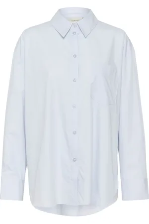 Gestuz Dames, Blouses & Shirts, Blauw, Maat: L Katoen