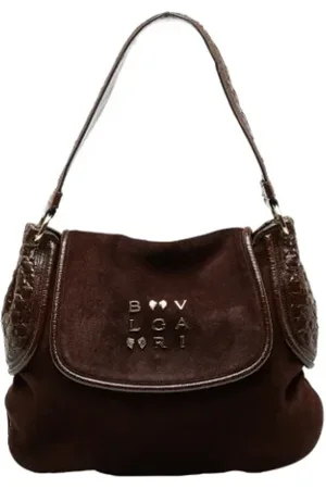 Bvlgari Dames, Pre-owned, Bruin, Maat: ONE Size Suède