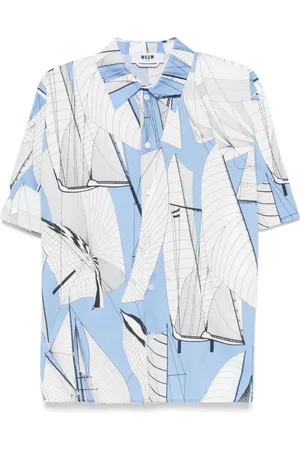 Msgm Heren, Overhemden, Blauw, Maat: XL