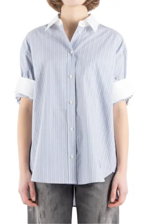 Acne Studios Dames, Blouses & Shirts, Blauw, Maat: L Katoen