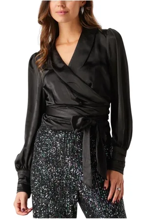 NOTRE-V Dames, Blouses & Shirts, Zwart, Maat: S