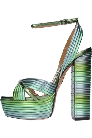 Aquazzura Dames, Schoenen, Groen, Maat: 35 EU Leer