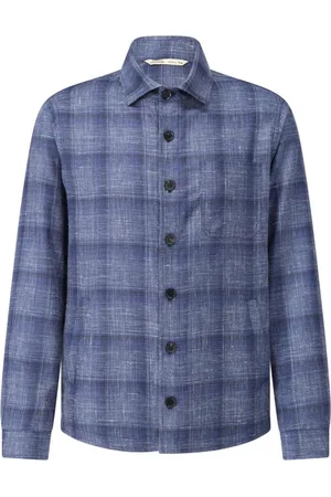 MAURIZIO BALDASSARI Heren, Overhemden, Blauw, Maat: XL Wol