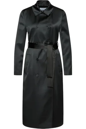 Calvin Klein Dames, Mantels, Zwart, Maat: L Poliester