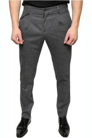 Dolce & Gabbana Heren, Broeken, Grijs, Maat: XS Wol