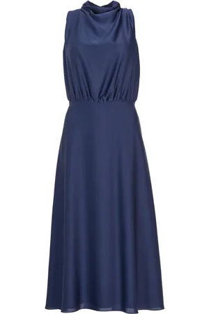 Swing Dames, Jurken, Blauw, Maat: L Satijn