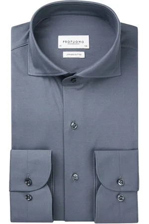 Profuomo Heren, Overhemden, Blauw, Maat: S Denim