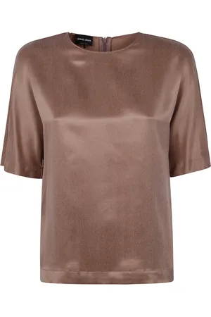 Giorgio Armani Dames, Blouses & Shirts, Bruin, Maat: S Viscose