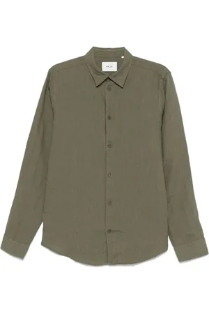 NN.07 Heren, Overhemden, Groen, Maat: XL Linnen