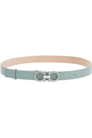Salvatore Ferragamo Dames, Accessoires, Groen, Maat: 75 CM Leer