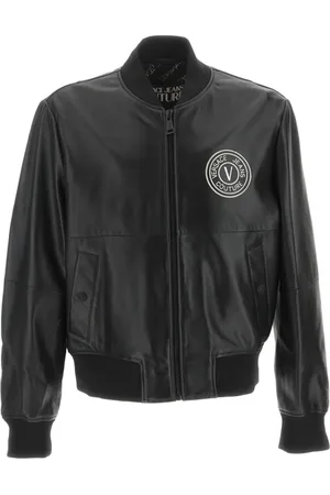 VERSACE Heren, Jassen, Zwart, Maat: M Leer