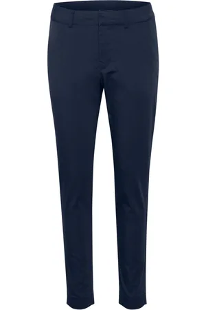 Kaffe Dames, Broeken, Blauw, Maat: M