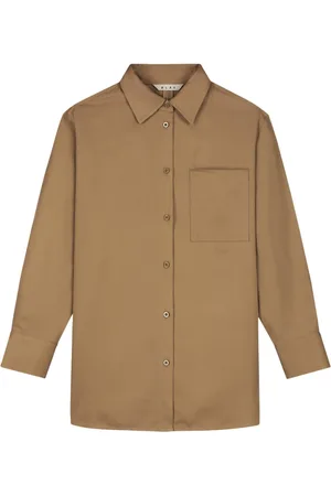 OLAF HUSSEIN Dames, Blouses & Shirts, Bruin, Maat: S