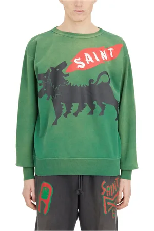 ©SAINT M×××××× Heren, Sweatshirts & Hoodies, Groen, Maat: L Katoen