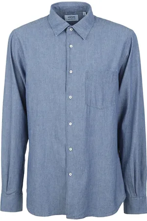 Aspesi Heren, Overhemden, Blauw, Maat: L Denim
