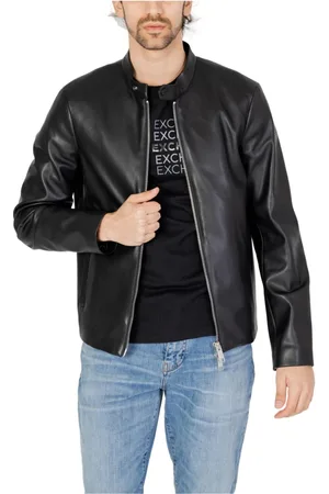 Armani Exchange Heren, Jassen, Zwart, Maat: XL Leer