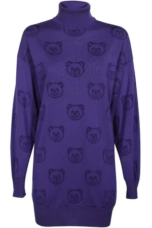 Moschino Dames, Jurken, Paars, Maat: 3XS Wol